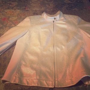Size 2 Chico’s jacket, faux snake skin print